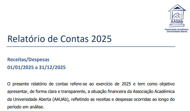 Relatório de Contas 2025